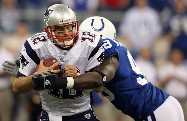 Robert Mathis sacking Tom Brady